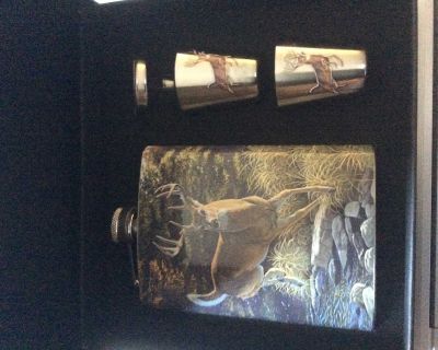 Flask with shot glasses