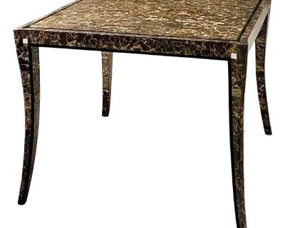 Maitland Smith Tesselated Marble Game Table Breakfast Table