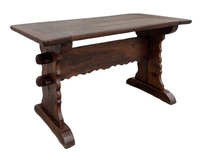 19th Century Belgian Oak Trestle Table