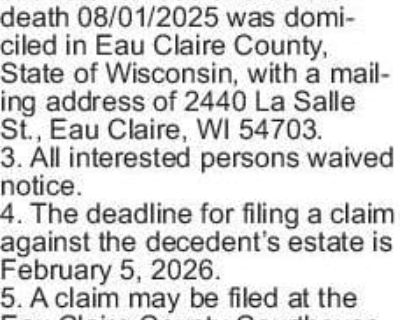 STATE OF WISCONSIN, CIRCUIT COURT, EAU