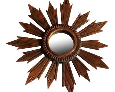 Sunburst Wall Mirror, Vintage From the 1970s, Space Age