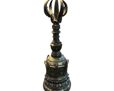 Exceptional Large Aged Ghanta Bell; Tibetan Bell