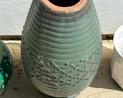 Large Green Pottery Plant Stand