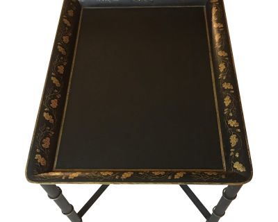 1990s Vintage HandPainted Tole Tray Table