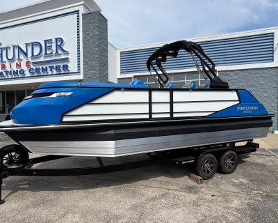 Introducing the 2025 Montara 25 Surf Boss a stunning 25'4" vessel that commands attention on the water with its striking White and Pacific Blue design. Equipped with a powerful 6.0L EZ Drive engine, this boat offers exceptional surf performance combined with the luxurious comfort of a tritoon. Whether you're hitting the waves, enjoying a leisurely cruise, or simply unwinding, the Surf Boss seam...