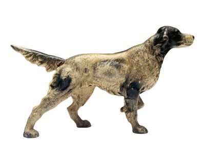 Vintage Cast Iron Dog Doorstop by Hubley Manufacturing C. 1910-1940 - Pointer Spaniel