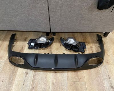 2018-2021 Mercedes E400 E450 Coupe Original AMG Defuser With Exhaust Tips Balck Packa
