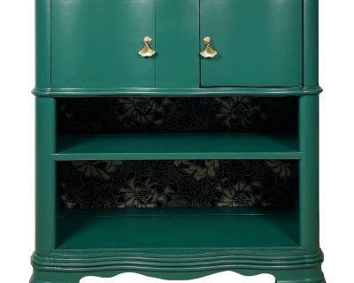 Vintage Converted Victrola Cabinet in Green