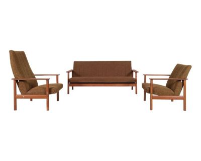 1960s Danish Modern Teak Sofa and Chairs Set- 3 Pieces