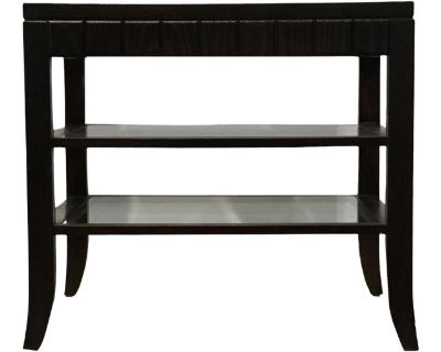 Stanley Furniture Contemporary Modern 26" Square Accent End Table W. Glass Shelves