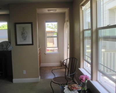 Deluxe guest unit in upscale neighborhood. Our guest unit is a studio loft style with 1 bath shower/tub and a kitchenette with bar sink and microwave. There is a queen bed and an optional loft Aerobed. Accomadations are for 2 people, up to 4 maximum $45 per extra person over 2. . 1 Bedroom. 1 Bathroom