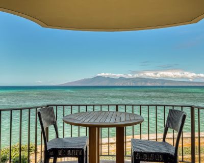 Avg / night: $241. Oceanfront condo with shared pool & spectacular views from private lanai | Located in Lahaina, HI | 4.46 Stars | 1 Bed, 1 Bath | No Pets. No pets. Max 2 guests. Smell the salt air and bask in the panoramic views of the Pacific from this oceanfront Kahana condo. Keep cool with a dip in the shared pool, or relax on any of the nearby lounge chairs while you wait for your grilled...