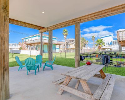 Avg / night: $330. Beautiful, dog-friendly home w/ bay views & a spacious deck | Located in Galveston, TX | 4.76 Stars | 3 Bed, 2 Bath | Pet-friendly. Dog-friendly. Max 8 guests. Step into this coastal retreat for the ultimate vacation experience. Located in the safe and quiet Sea Isle neighborhood, this gorgeous home awaits your visit to Galveston Island! Whether you are bringing a few friends...