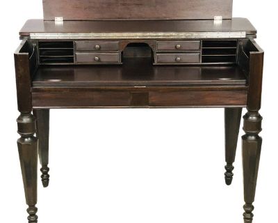h.e. Shaw Spinet Writing Desk in Solid Mahogany C.1900