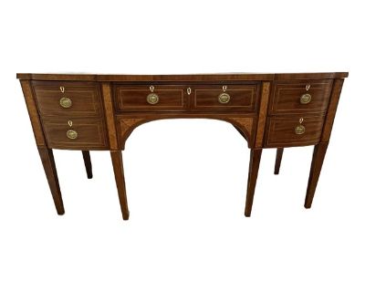 George Lll, Mahogany, Inlaid Wood, Satinwood, Brass, Sideboard, England, 18th/19th C.