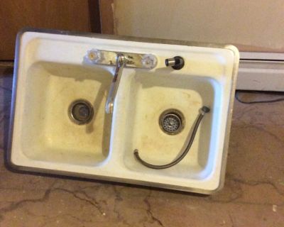 Cast iron double sink