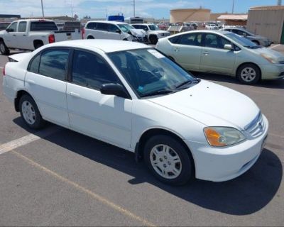 Salvage White 2002 Honda Civic Lx