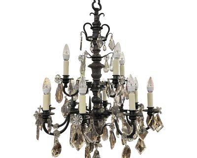 1920's French 12 Light Chandelier