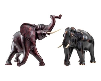 Large African Ebonized Wood Elephants, 2