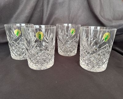 4 Waterford Crystal Double Old Fashioned Glasses