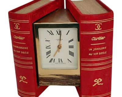 1950s Vintage Cartier Book Form Desk Clock