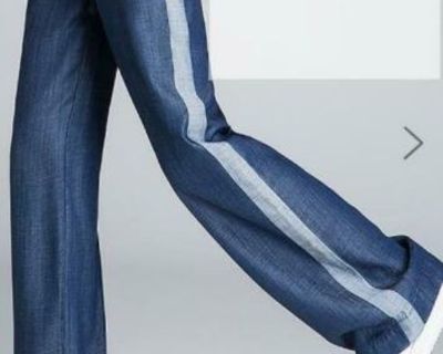 BCBG Woment’s Casual Solid High-Rise Wide Leg Pants