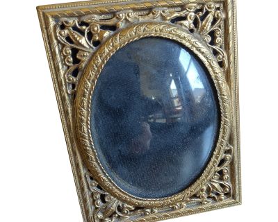 Antique Brass Photo Frame With Convex Glass