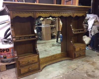 Solid oak mirror dresser top