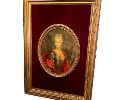 Monumental Vintage Portrait Mademoiselle Dubois Nicolas De Largilliere