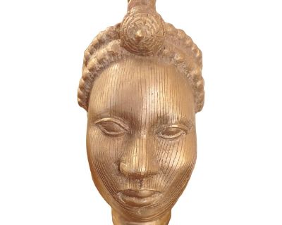 Mid 20th Century Bronze Ife Head Sculpture