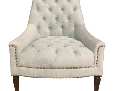 Caracole Gray Tufted Nail Head Trim Accent Chair