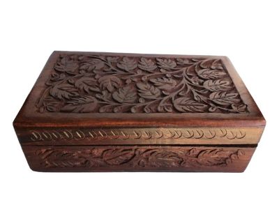 Mid 20th Century Vintage Wooden Jewelry Trinket Box