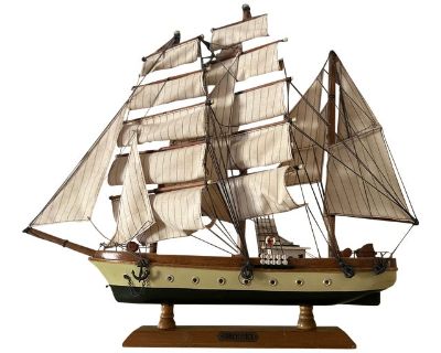 Cotswold Collection - Hand-Painted Sailing Boat Replica on Stand