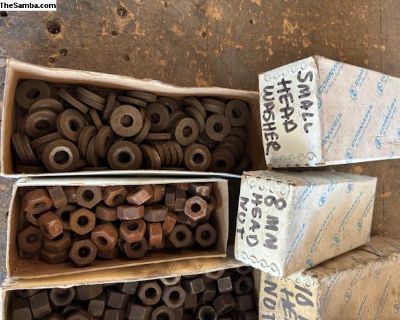 Boxes of head must and washers both sizes .50 each nuts .25 each washers Or make me an offer for all _________________ ******* OVERSEAS SHIPPING- I will no longer be responsible for the post office losing packages, I will no longer issue refunds, nor waste my time filing claims that go no where. I will correctly fill out all the paperwork, email it to you to verify, and then ship. By submitting...