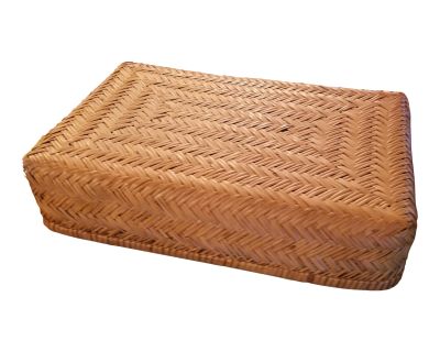 19th Century Cane Storage Box Basket