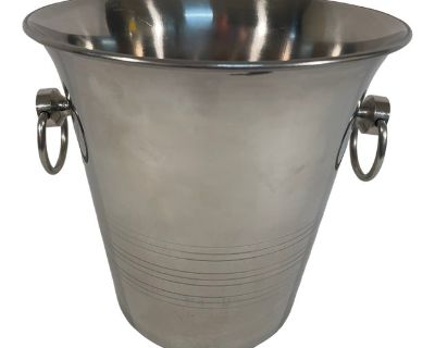 1970s Vintage French Champagne Bucket With Ring Handles