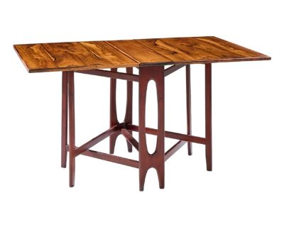 Bendt Winge Mid Century Norwegian Rosewood Drop-Leaf Rosewood Dining Table This table measures: 8.25 wide x 34.75 deep x 28.75 inches high, with a chair clearance of 28 inches, the width with both drop leaves engaged is 59 inches Restored - Mint Condition! Ready to Ship. ABOUT PHOTOS: We take our photos in a controlled lighting studio to show as much detail as possible. We do not Photoshop out ...