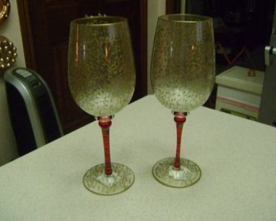 Pretty Enough For An Anniversary Gift -- From Pier 1 - A Pair Of Elegant New Wine Glasses