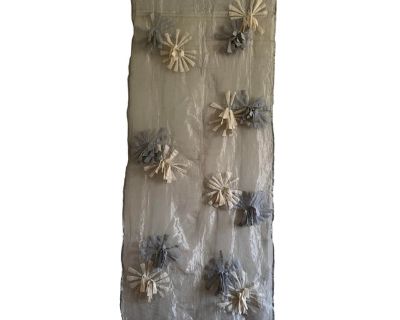Metallic Silk Organza Panel With Felt Appliqué Patterns
