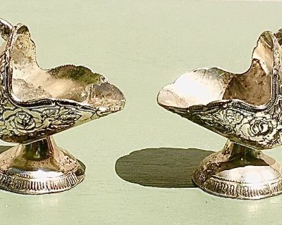 DEAL! ~ 2 Vintage Silver-Plated Matching Sugar Scuttles with the Spoons.