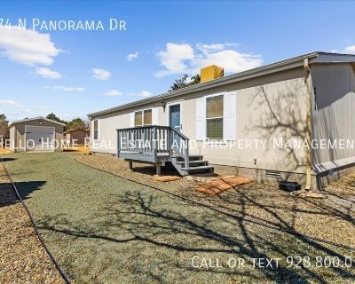 2774 N Panorama Dr. 3 bedroom 2. bath split floor plan with large kitchen. Landscaped lot, fully fenced .26 acre lot with mature tree and gated access for room to pull you RV, boat, etc. inside. Shed features 220v and has a roll up garage door. Dog negotiable, not cats. Refundable security deposit $3,300, $250 non refundable cleaning fee. $20/month admin fee. Dishwasher, Refrigerator, In-unit s...