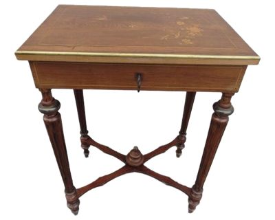 Antique French Inlaid Rosewood Side Table