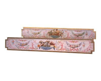 Pair of 19th Century French Hand Painted Wooden Trompe l'Oeil Wall Panels