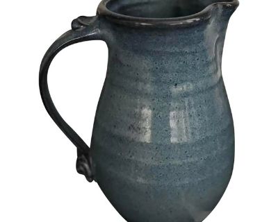 Late 20th Century Blue Glazed Hand-Thrown Stoneware, David Clement Clayworks