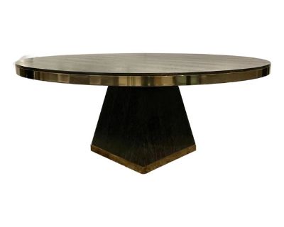 Century Modern Black Cerused Oak Corso 72” Round Dining Table