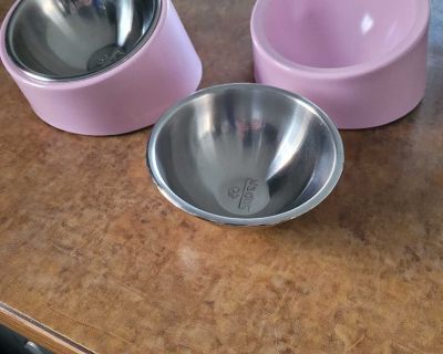 Beveled dog or cat dishes