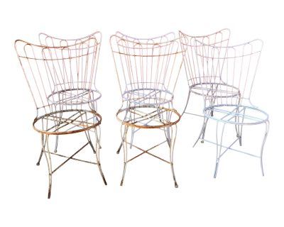 Mid Century Homecrest Wire Patio Dining Chairs - Set of 6