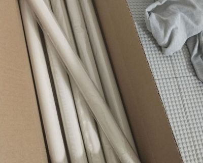 White curtain rod poles