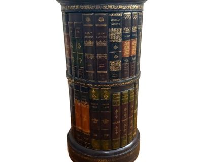 Maitland-Smith Tooled Leather Faux Book Somno Side Table/Cabinet – Late 20th Century