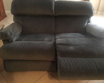 Queen sofa sleeper, reclining love seat, reclining chair